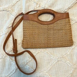 Wicker crossbody purse